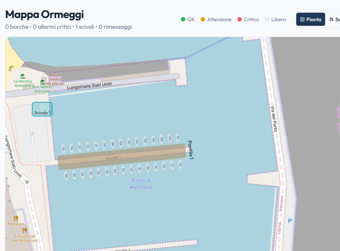 Marina Safe — Mappa Ormeggi